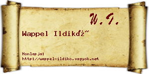 Wappel Ildikó névjegykártya